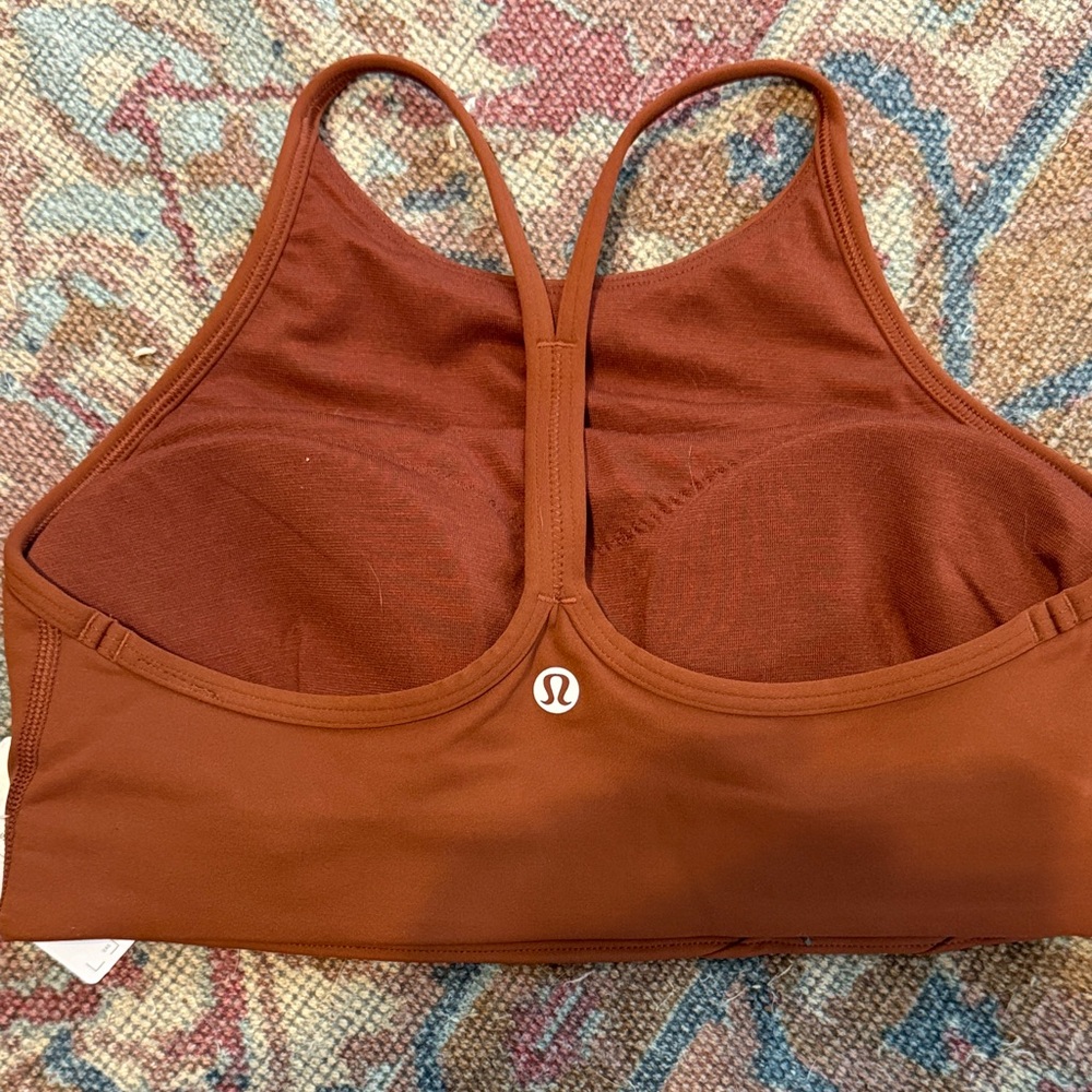 Lululemon Flow Wrap Front Rust Brown Strappy Crop… - image 3